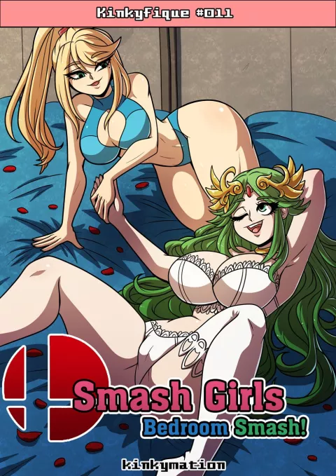 Samus and Palutena’s Bedroom Smash! [Kinkymation] porn comic cover