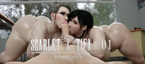 Scarlet X Tifa (Final Fantasy VII) [PervertMuffinMajima] porn comic cover