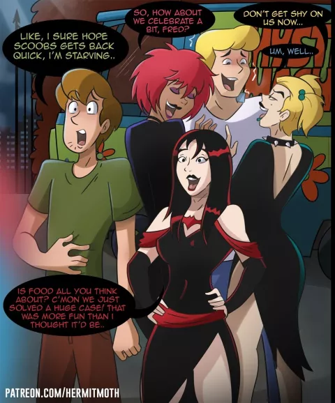Shaggy and Fred party with the Hex girls (Scooby Doo) [Hermit Moth] porn comic cover
