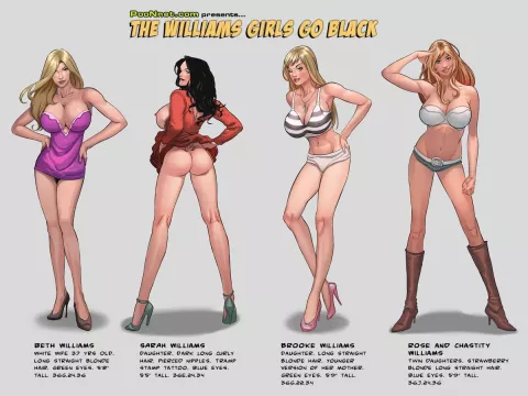 The Williams Girls Go Black [PooNnet] porn comic cover