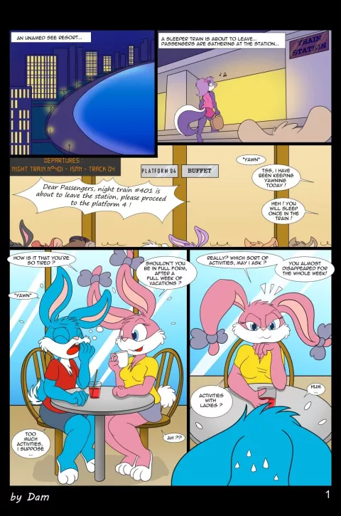 Toons On A Train (Tiny Toon Adventures) [Dam] porn comic cover