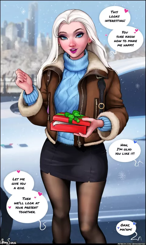 X-Mas Present For Elsa (Frozen) [Aroma Sensei] porn comic cover