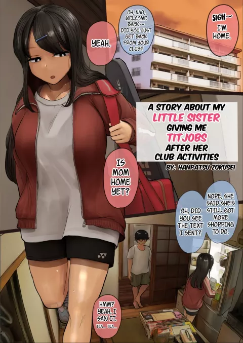 Bukatsu Kara Kaettekita Imouto ni Paizuri Shite Morau Hanashi | A Story About My Little Sister Giving Me Titjobs After Her Club Activities porn comic cover