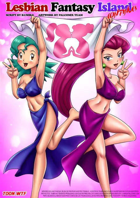 Lesbian Fantasy Island (Digimon , Pokemon) [Palcomix] porn comic cover