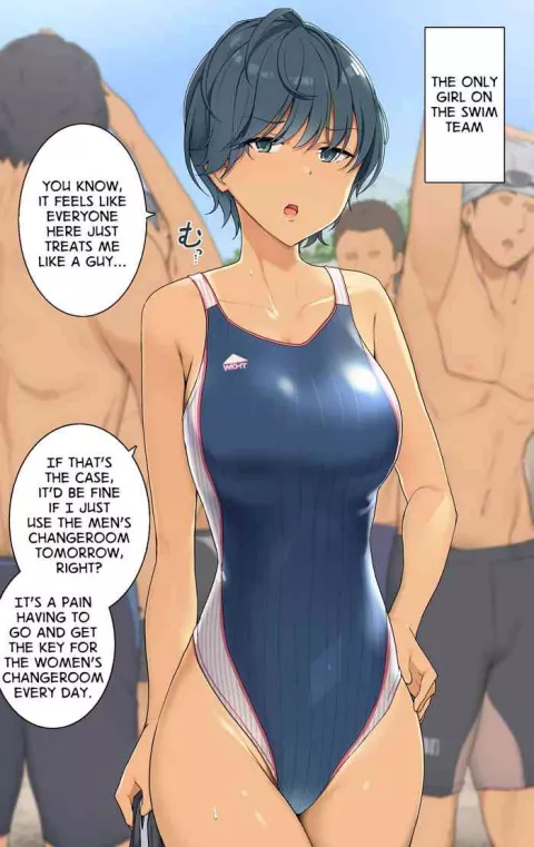The Only Girl on the Swim Team porn comic cover