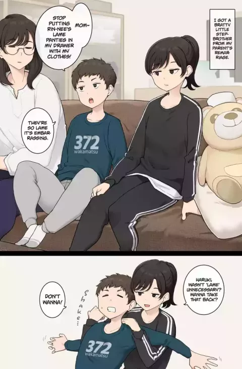Older Step-sister Teaches Her Cheeky Little Step-brother a Lesson (Wakamatsu) porn comic cover