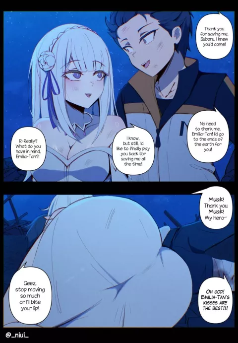Emilia X Subaru comic porn porn comic cover