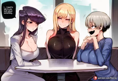 Komi X Marin X Uzaki Blacked porn comic porn comic cover