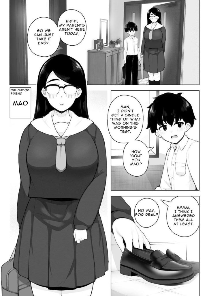 My instinct is telling me to cum inside my childhood friend who has the biggest butt in class and wears glasses [Sasanoha Toro] Porn Comic
