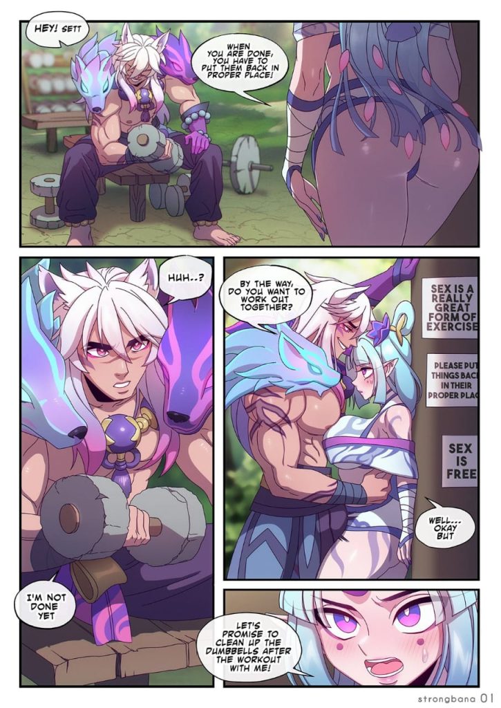 Sett x Soraka spirit blossom (League of Legends) [Strong Bana] Porn Comic