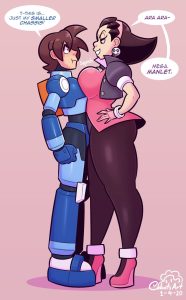 Tron Bonne and Mega-Dweeb (Mega Man Legends) [Cobatsart]