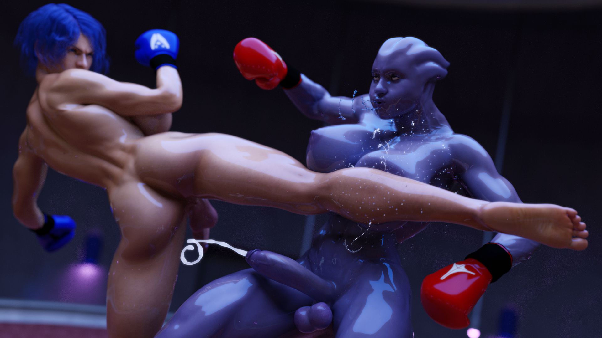 FUTA Effect – A Collision Of Fists And Flesh – Melanie VS Heilla (Mass Effect) [SquarePeg3D] - Chapter 1 — Page 7