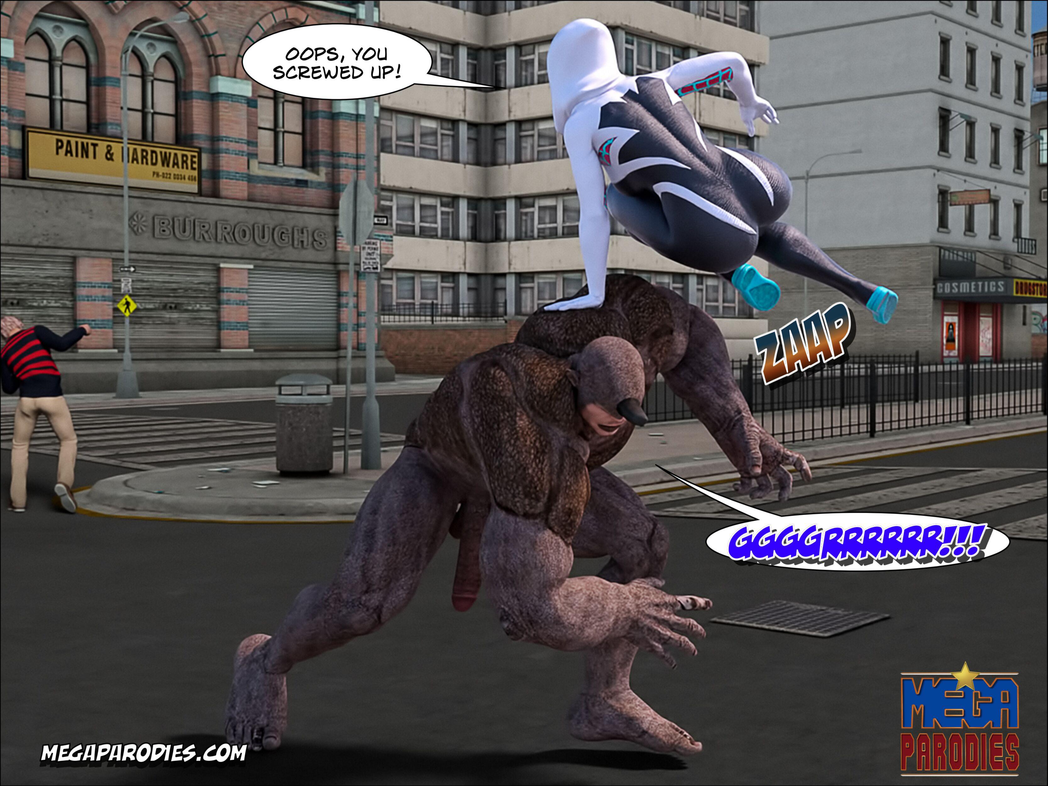 Spider-Gwen X Rhino (Spider-Man) [MegaParodies] - Chapter 1 — Page 58