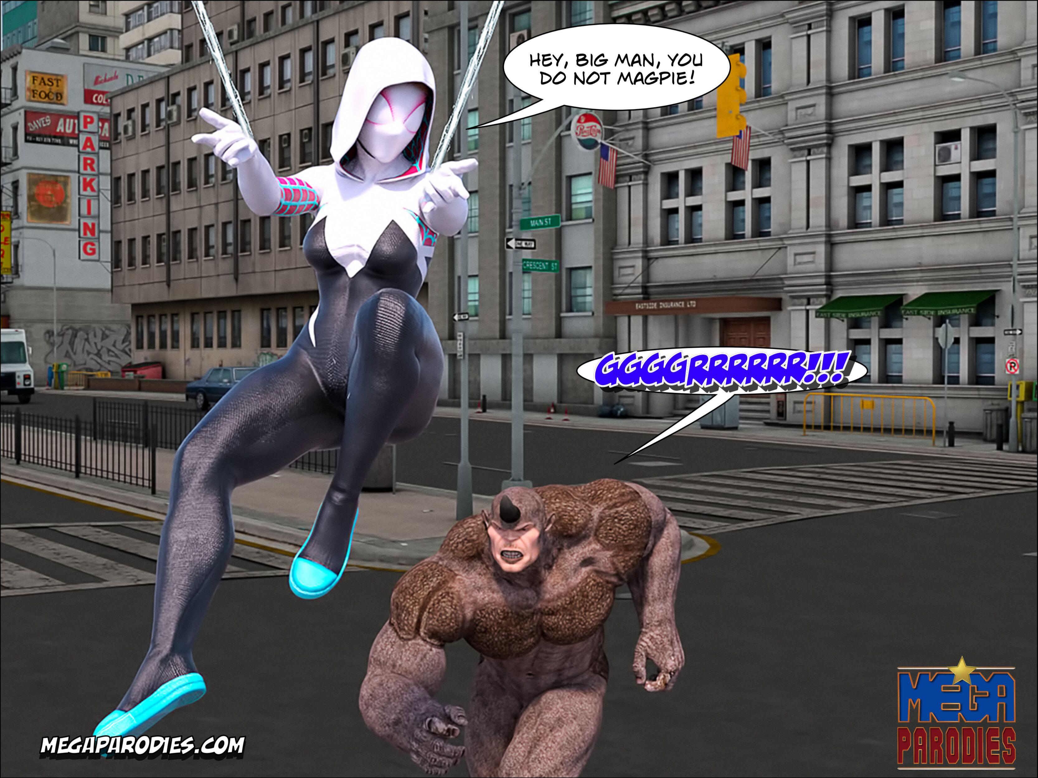 Spider-Gwen X Rhino (Spider-Man) [MegaParodies] - Chapter 1 — Page 61