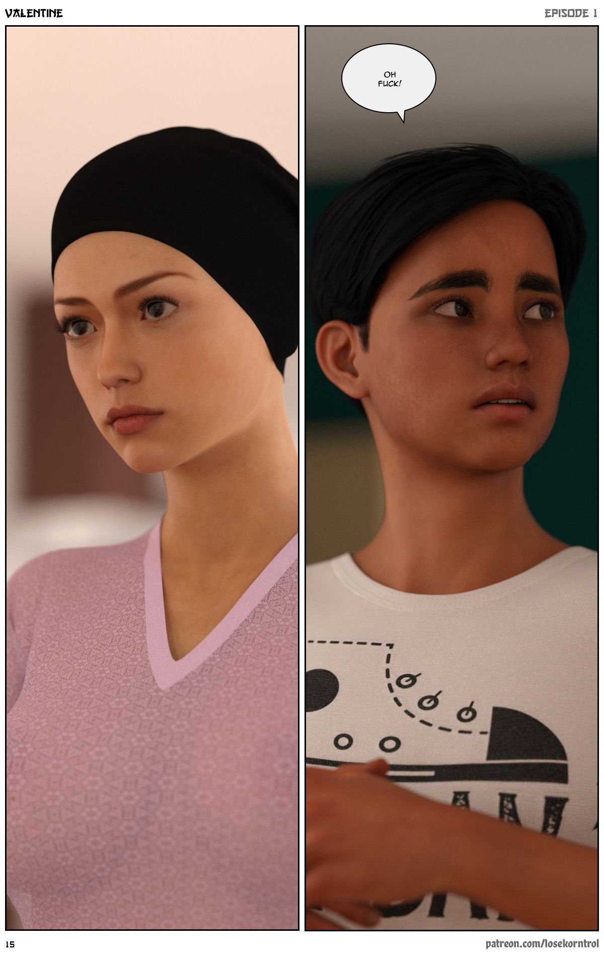 Valentine – Comic [LoseKorntrol, Hijab 3DX] - Chapter 1 — Page 16