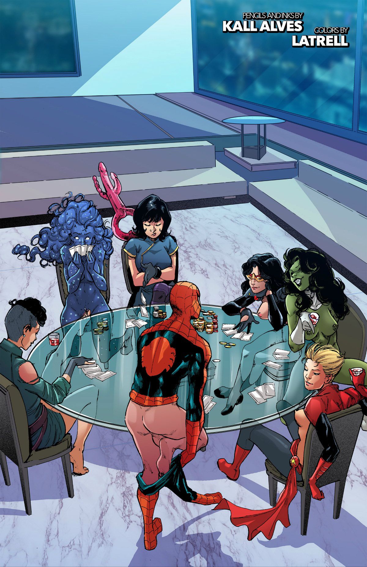 A-Force Strip Poker Stars (Spider-Man , The Avengers) [Tracy Scops] - Chapter 1 — Page 11