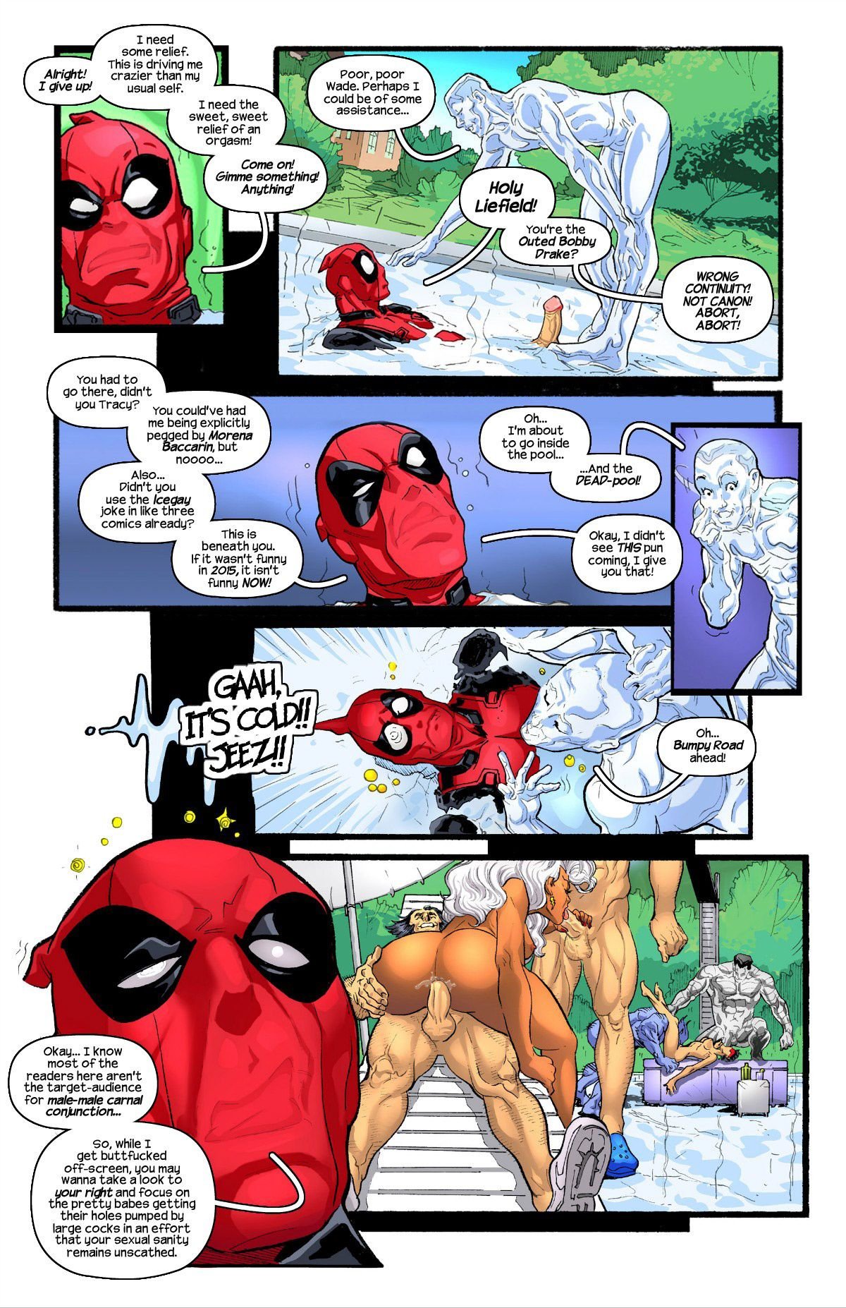 Days Of Swimsuit Past (Spider-Man , Deadpool , X-Men) [Tracy Scops] - Chapter 1 — Page 8