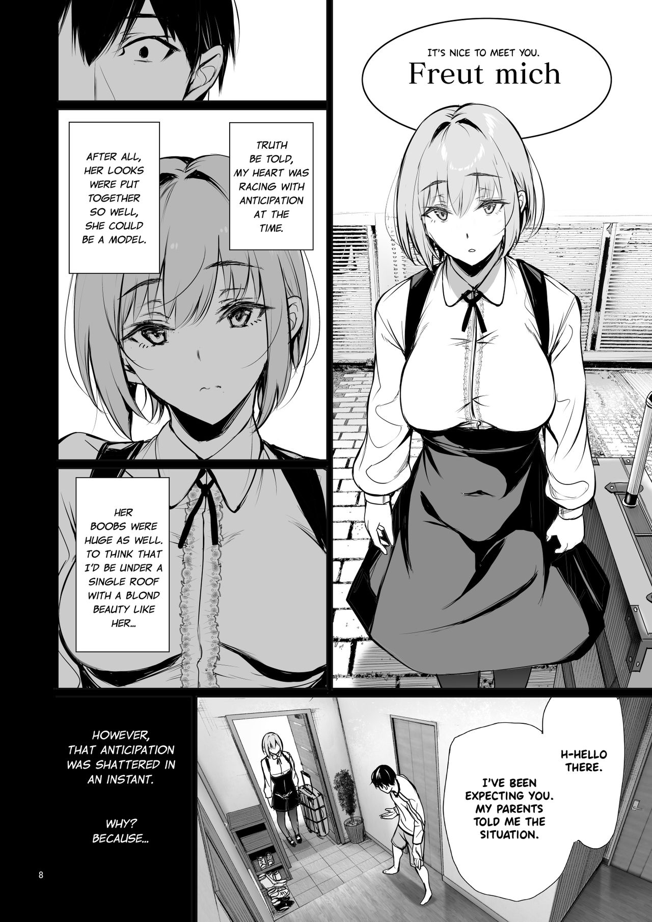 The Reason Why a German Girl Takes a Bath Together With Me on Her Homestay [Gentsuki] - Chapter 1 — Page 8