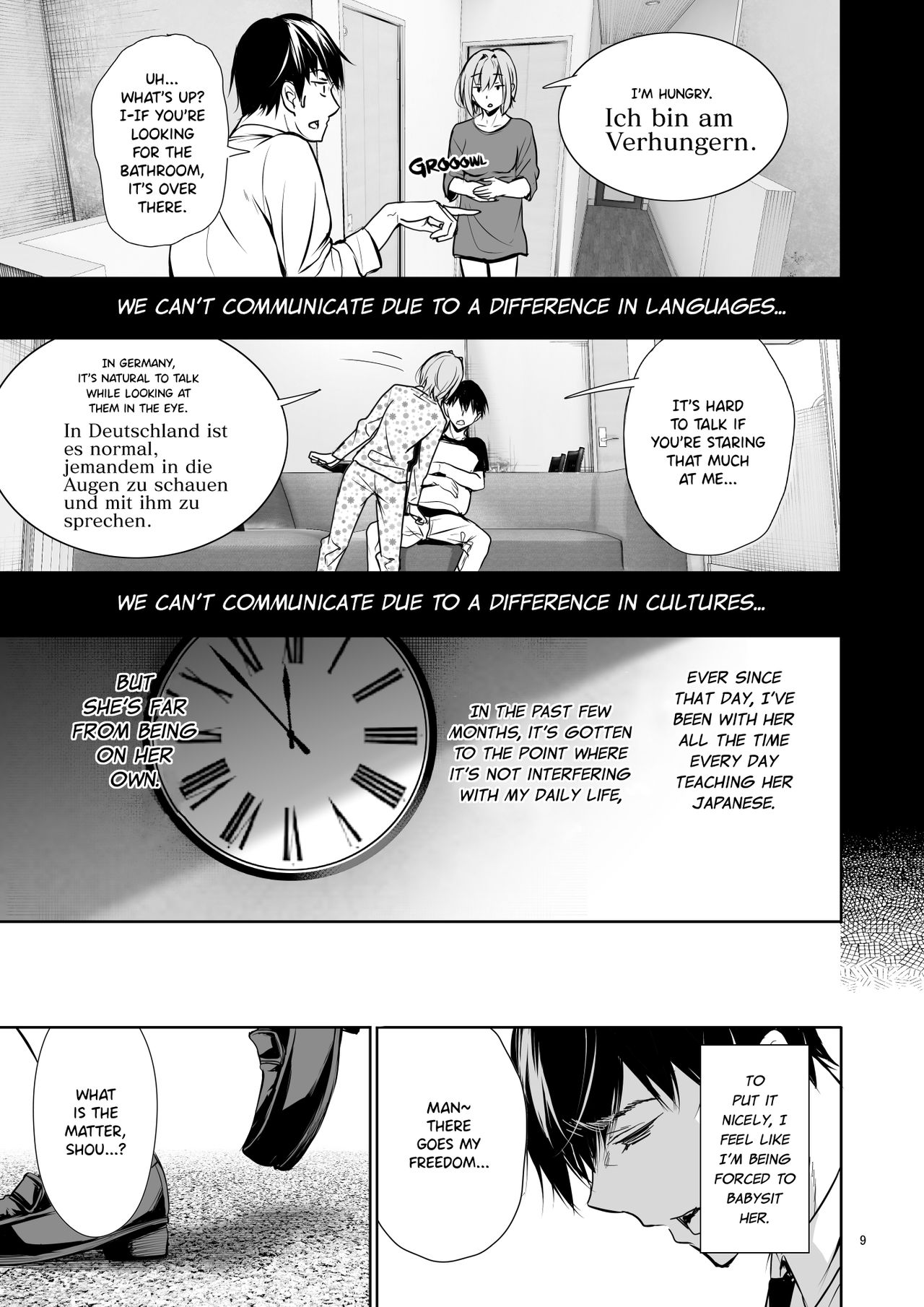 The Reason Why a German Girl Takes a Bath Together With Me on Her Homestay [Gentsuki] - Chapter 1 — Page 9