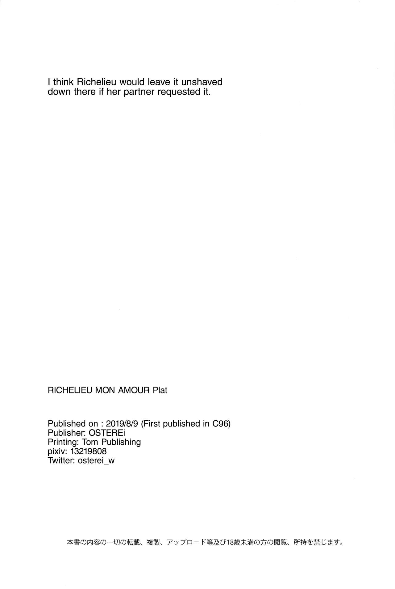 Richelieu My Love Dish (Kantai Collection) [Osterei] - Chapter 1 — Page 29