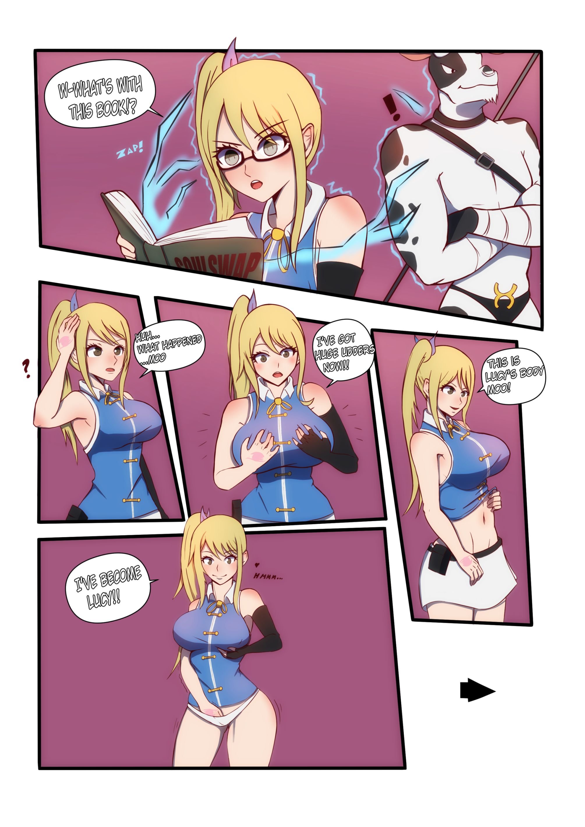 Lucy gets swapped with Taurus (Fairy Tail) [TSFSingularity] - Chapter 1 — Page 4