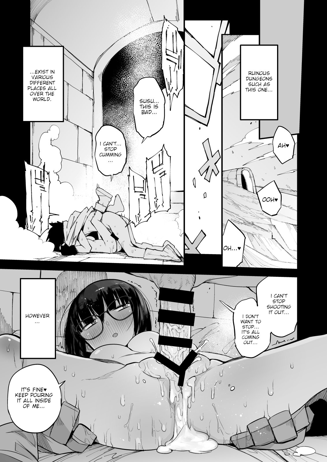 Escaping a semen squeezing dungeon with a modest girl who I really didn’t expect to have S-rank slut stats [F4U] - Chapter 1 — Page 42