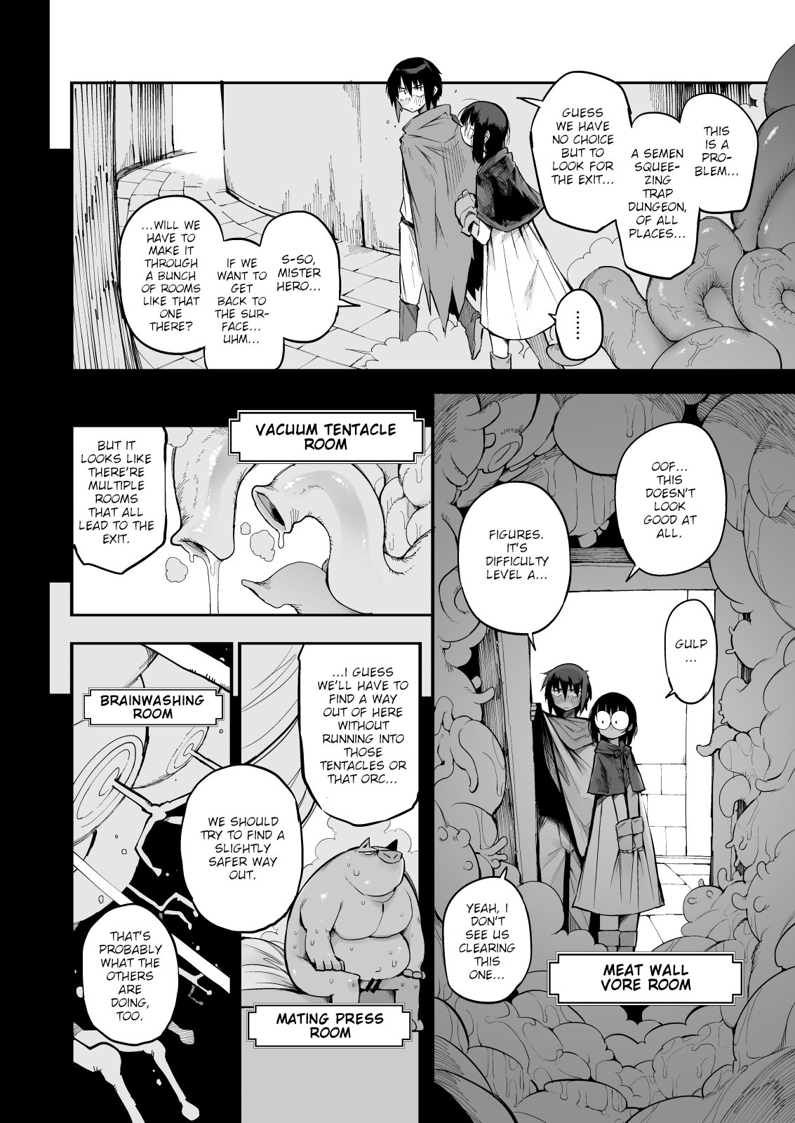 Escaping a semen squeezing dungeon with a modest girl who I really didn’t expect to have S-rank slut stats [F4U] - Chapter 1 — Page 5