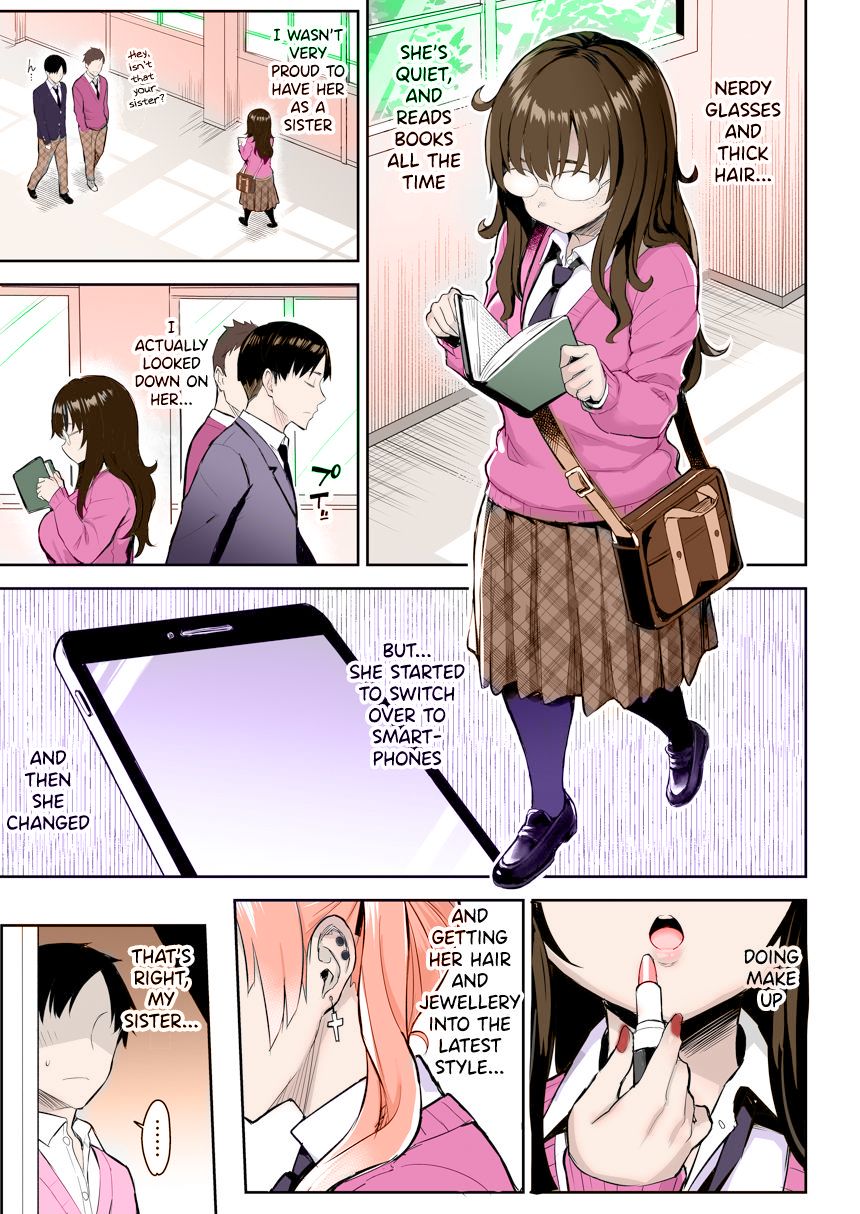 My Younger Sister Who Was a Book Worm Turned Into a Slut With Big Tits, so I…! [Ichinomiya Yuu] - Chapter 1 — Page 4