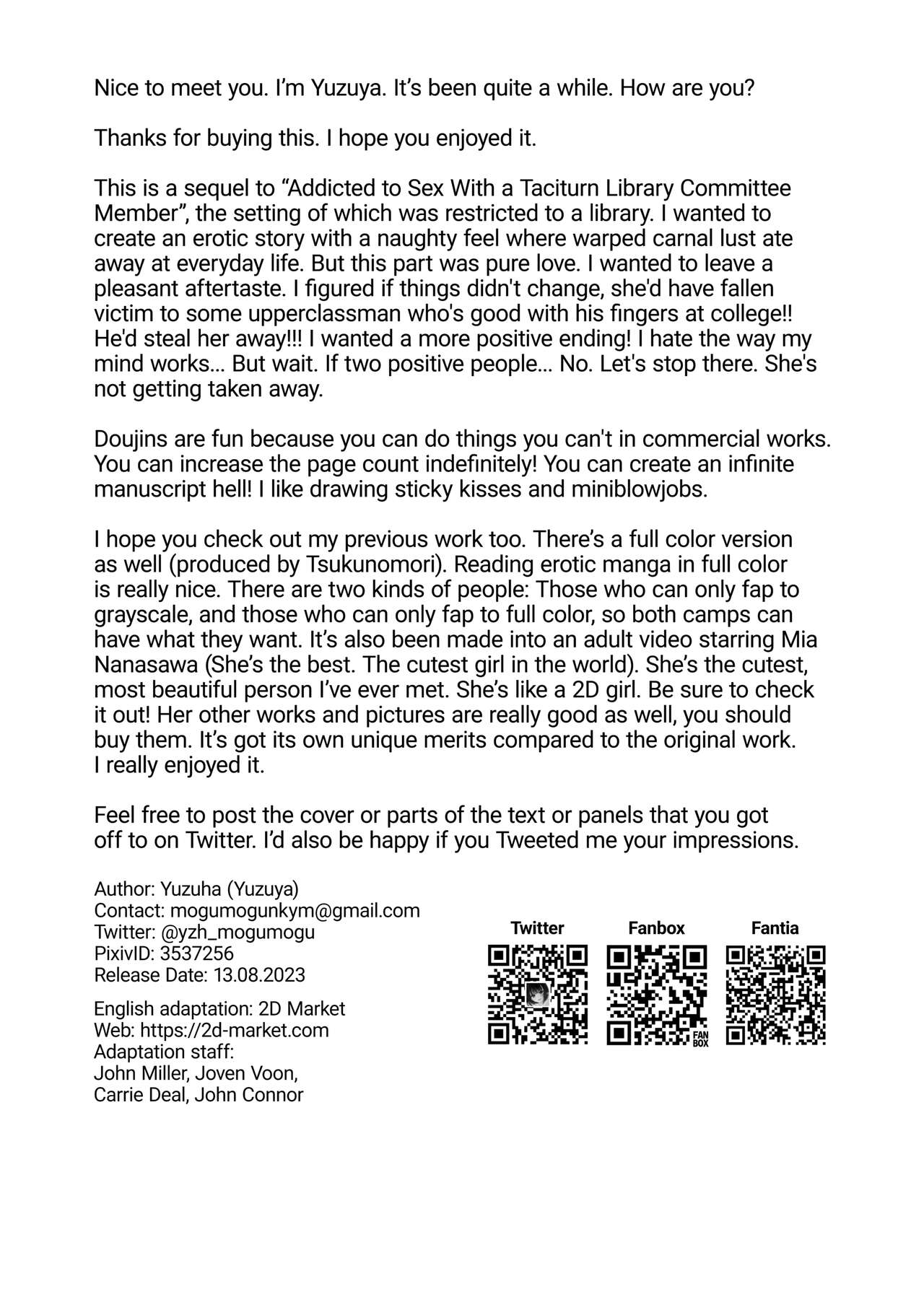 Mukuchi na Tosho Iin to Sex Zuke [Yuzuha] - Chapter 2 — Page 67