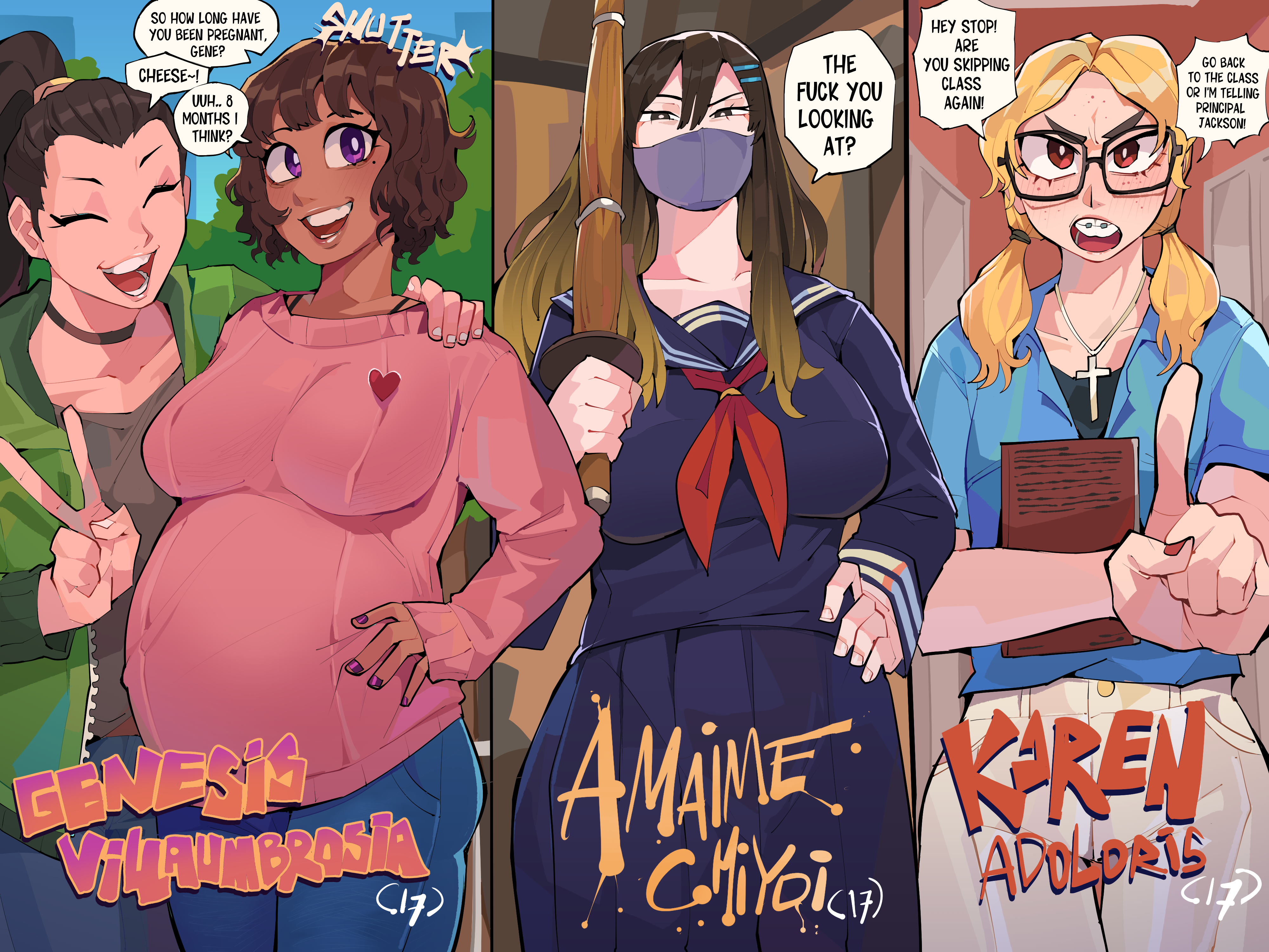 Neighborhood MILFs: Gene & Chiyoi (Joy) ft. Karen & Vivien (OC) [Differland] - Chapter 1 — Page 49