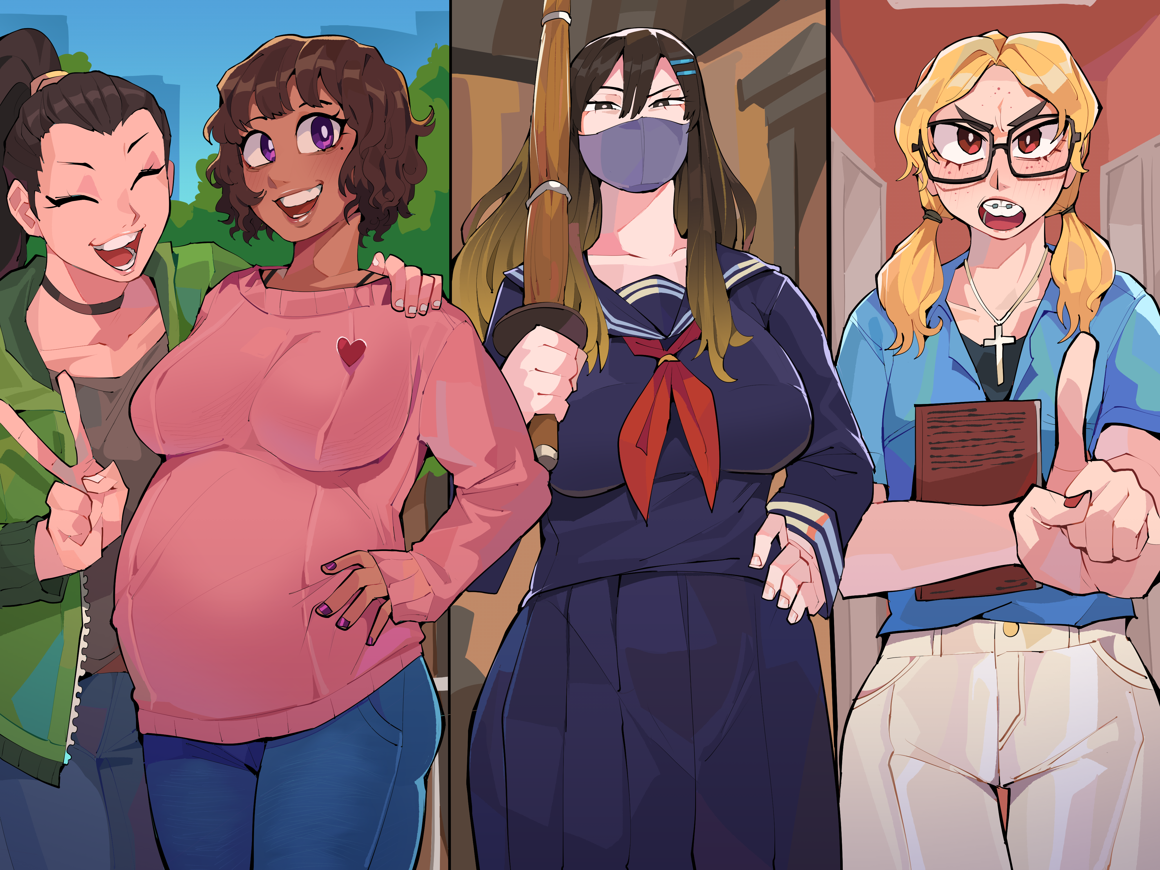 Neighborhood MILFs: Gene & Chiyoi (Joy) ft. Karen & Vivien (OC) [Differland] - Chapter 1 — Page 50