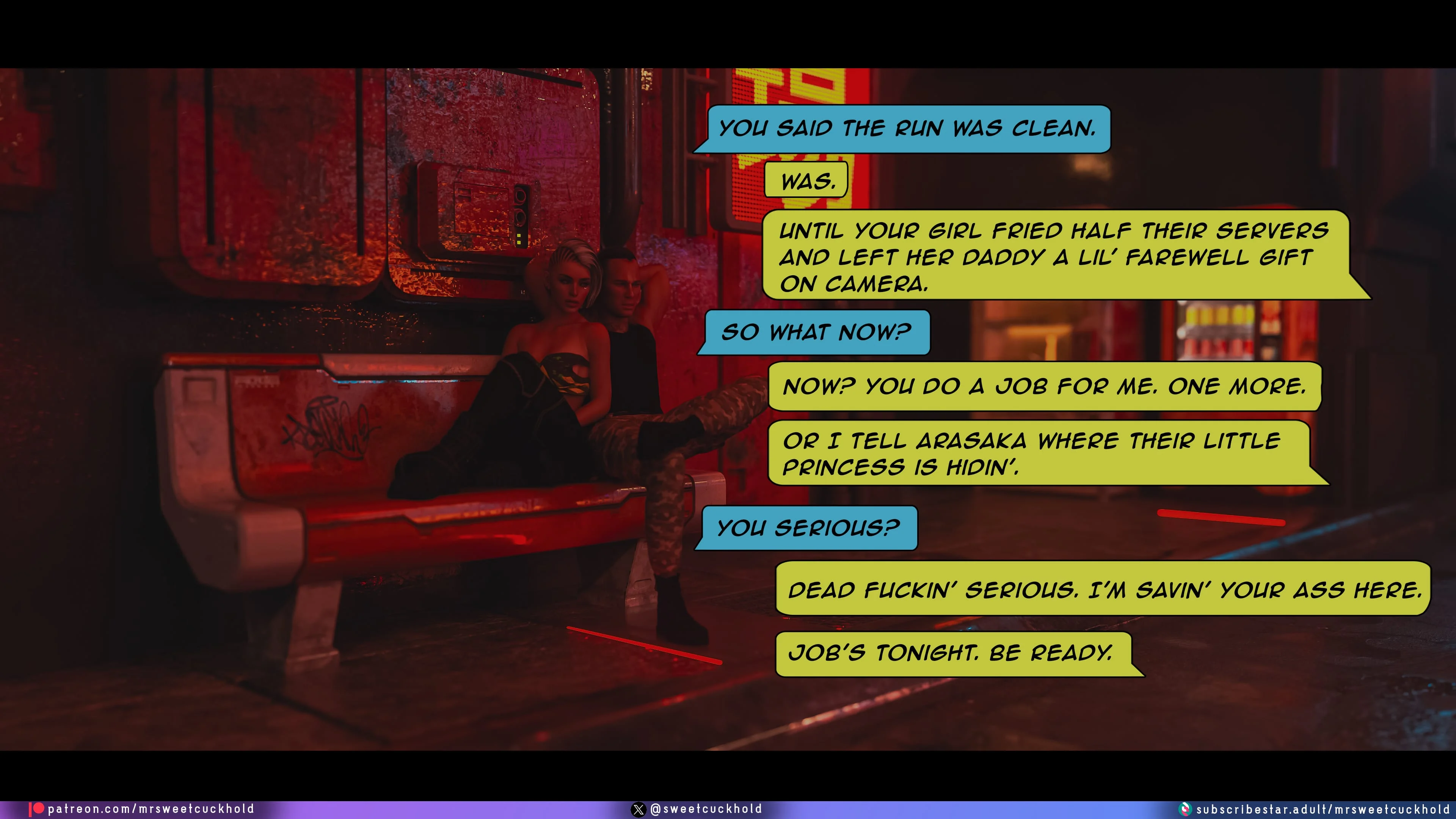 Street Corruption (Cyberpunk 2077) [Mr.SweetCuckhold] - Chapter 3 — Page 37