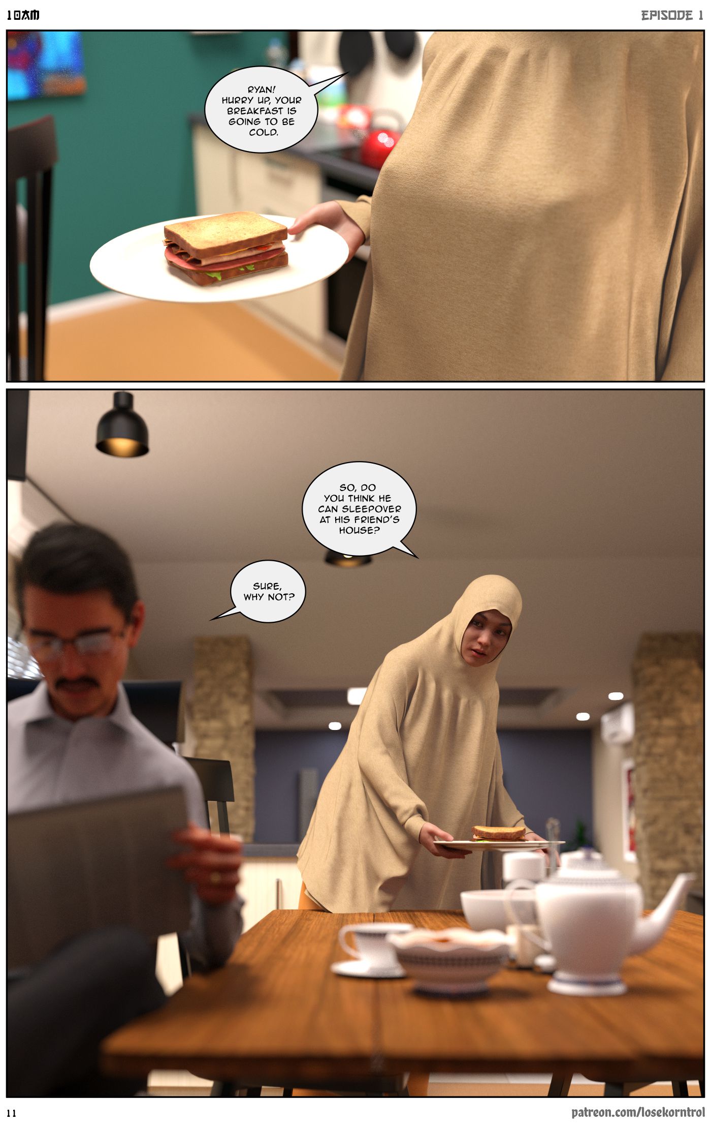 10 AM [LoseKorntrol, Hijab 3DX] - Chapter 1 — Page 12