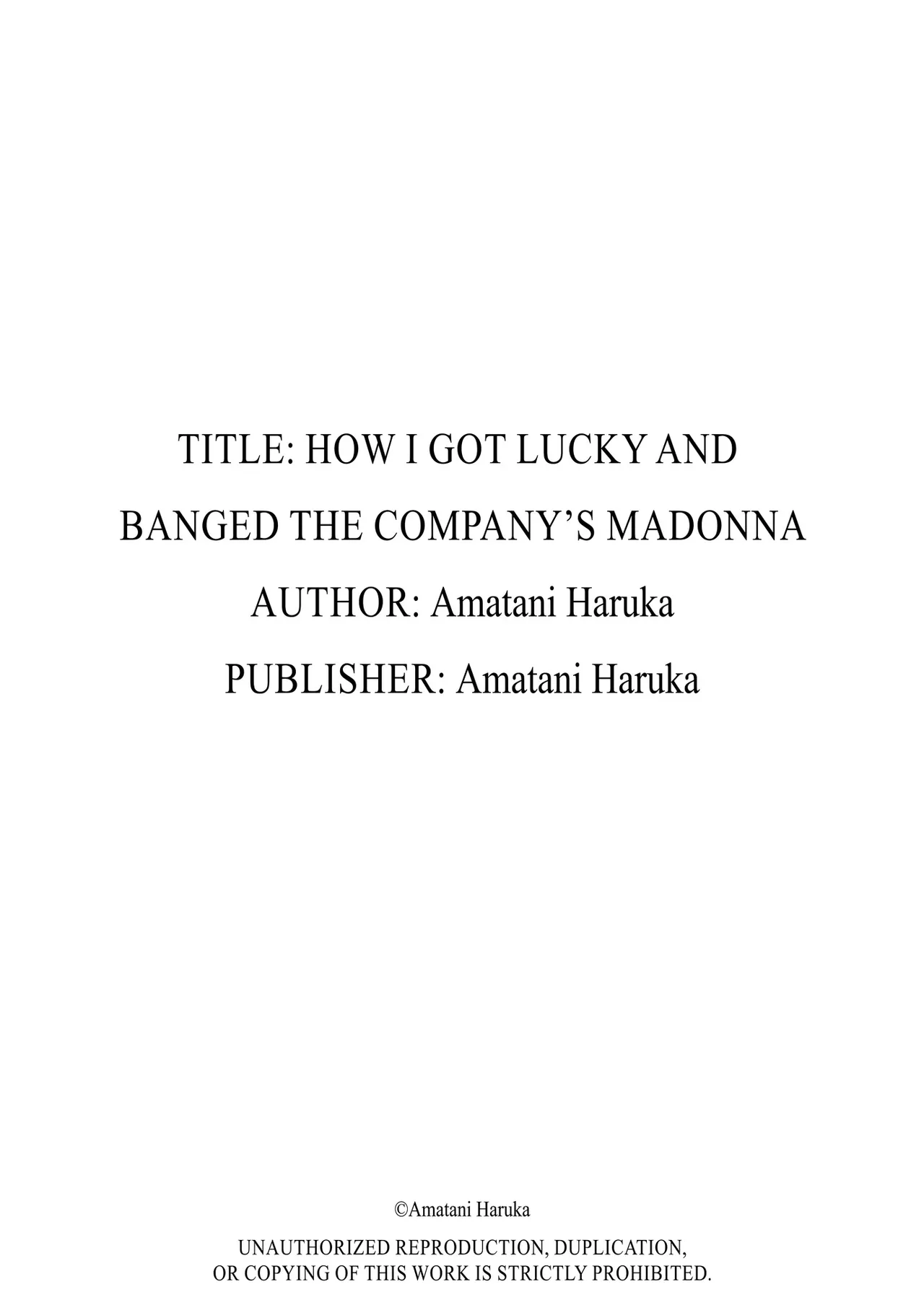 How I Got Lucky and Banged the Company's Madonna [Amatani Haruka] - Chapter 1 — Page 100
